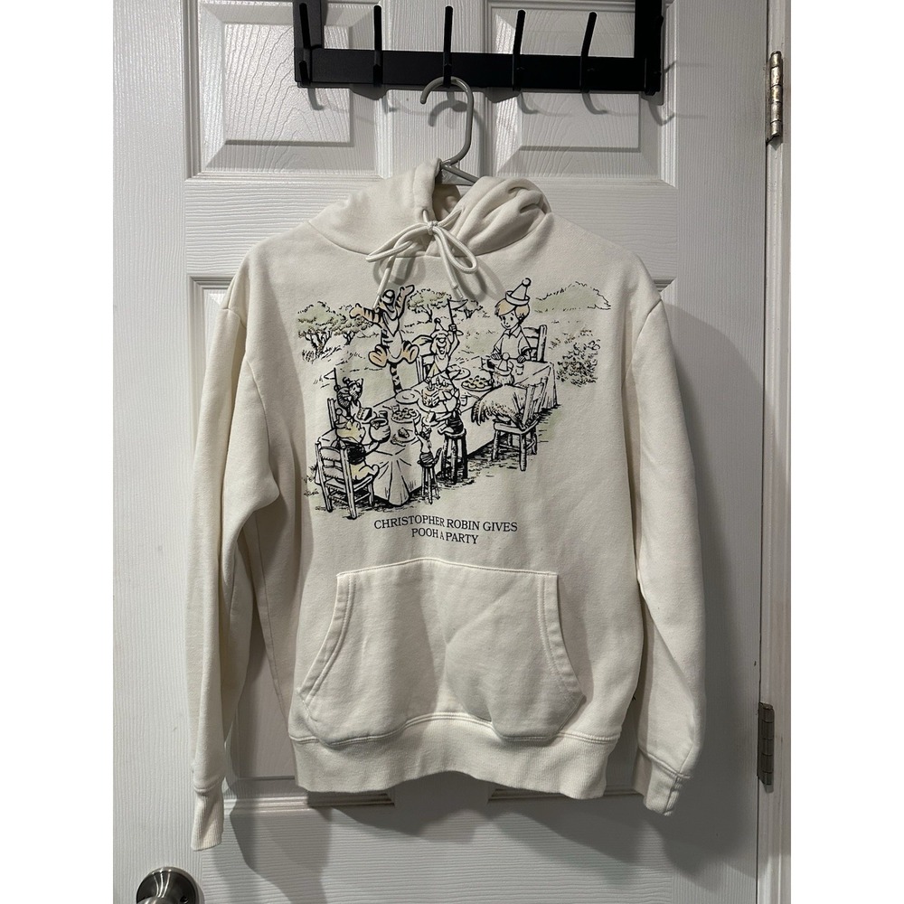 Women's Cream Hoodie Size Extra Small Bear Tea Party With Friends